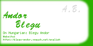 andor blegu business card